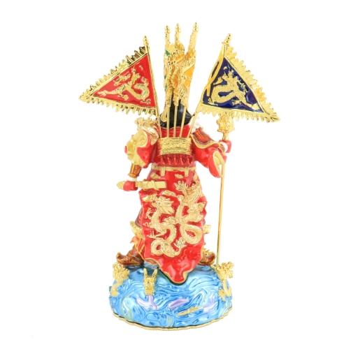 Feng Shui Import 9-Dragon Kwan Kung With 5 Flags