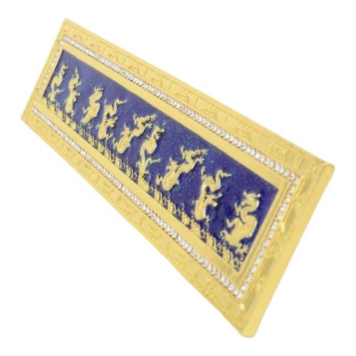 Feng Shui Import 9 Dragon Plaque In Royal Blue