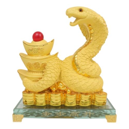 feng shui import 9 Inch Gold Ingot Snake Statue