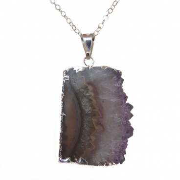 feng shui import Amethyst Slice Pendant