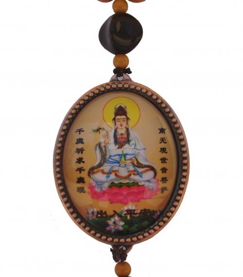 Feng Shui Import Beaded Kwan Yin Amulet Charm