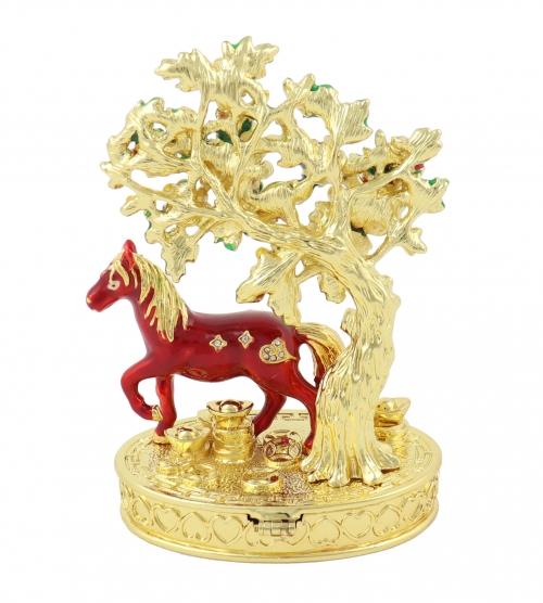 Feng Shui Import Bejeweled Peach Blossom - Horse