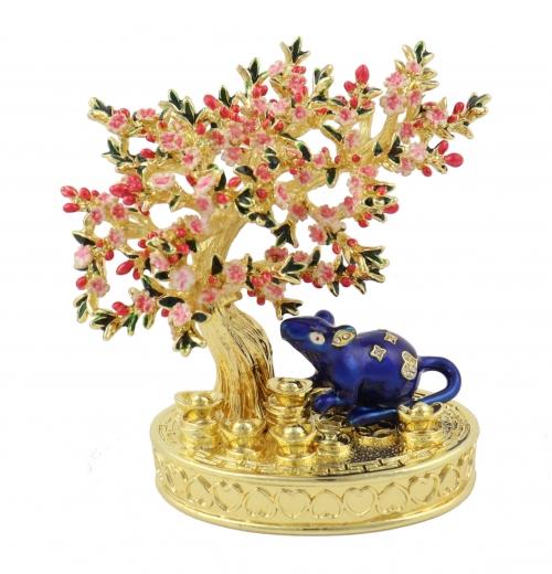 Feng Shui Import Bejeweled Peach Blossom - Rat