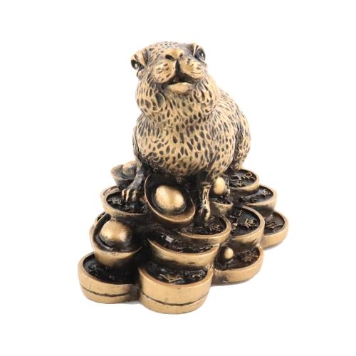 Feng Shui Import Bronze Color Rabbit Statue