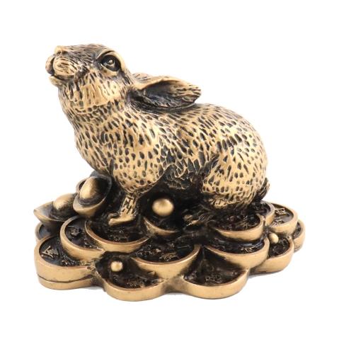 feng shui import Bronze Color Rabbit Statue