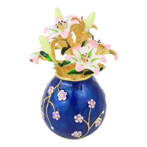 Feng Shui Import Double Happiness Vase With Lilies