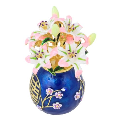 Feng Shui Import Double Happiness Vase With Lilies
