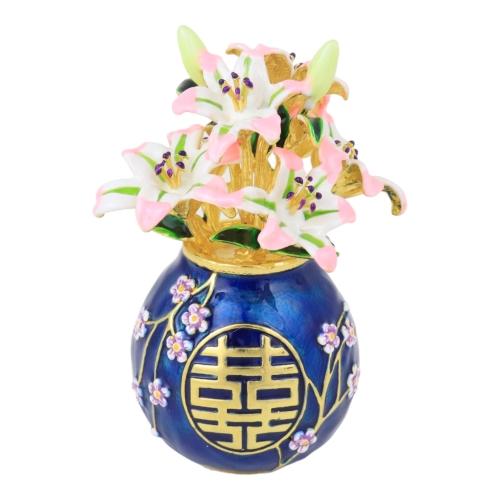feng shui import Double Happiness Vase with Lilies