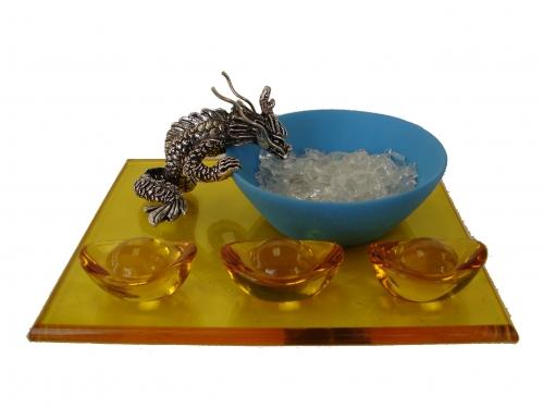 feng shui import Dragon with Water Bowl and Ingots