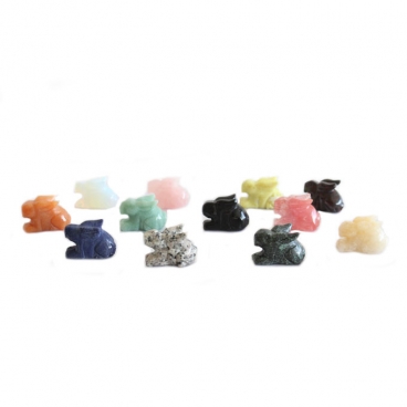 Feng Shui Import Gemstone Rabbit Statues