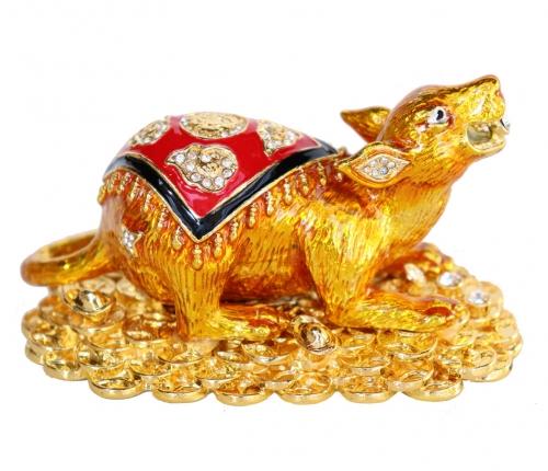 Feng Shui Import Gold Mongoose Spouting Jewels