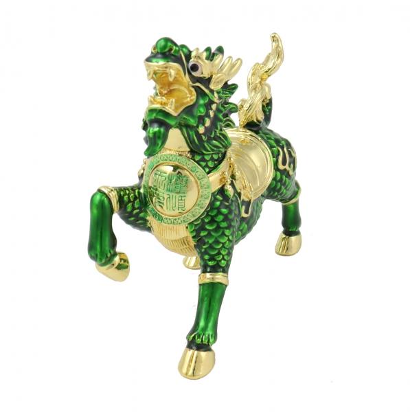 Feng Shui Import Green Chi Lin Dragon Horse
