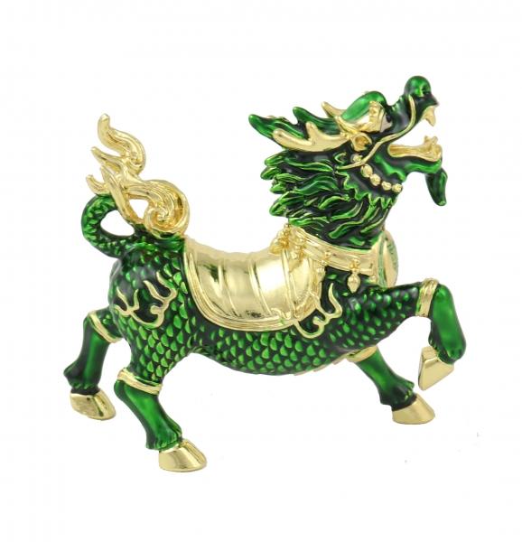 Feng Shui Import Green Chi Lin Dragon Horse