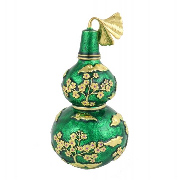 Feng Shui Import Green Wu Lou With Joyous Crane