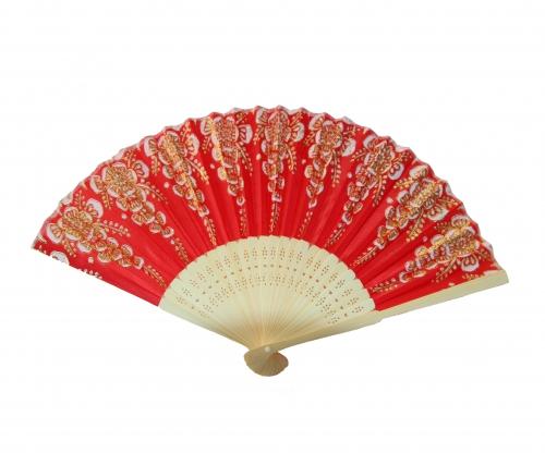 Feng Shui Import Hand Fan With Wooden Slab