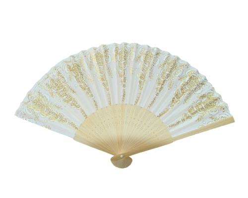 Feng Shui Import Hand Fan With Wooden Slab