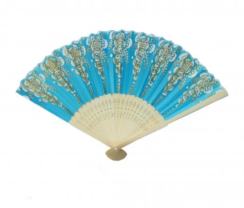 Feng Shui Import Hand Fan With Wooden Slab