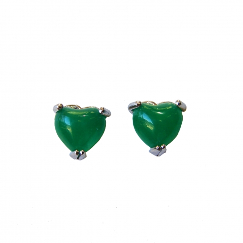 feng shui import Heart Shape Jade Stud Earrings