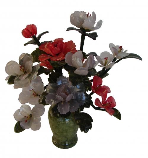 feng shui import Jade Peony Bouquet with Vase