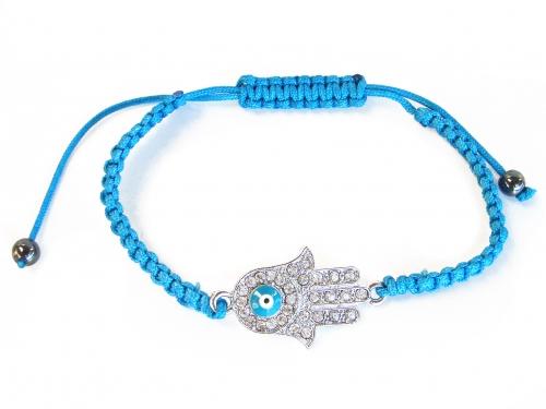 feng shui import Jeweled Blue Hamsa Hand Bracelet