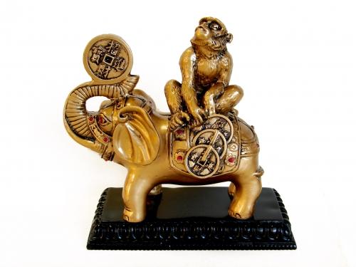 feng shui import Monkey on Elephant with Pedestal