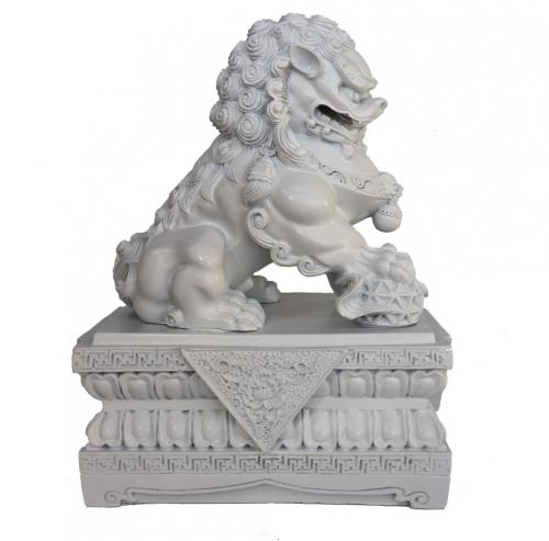 Feng Shui Import Pair Of 9 Inch White Foo Dogs