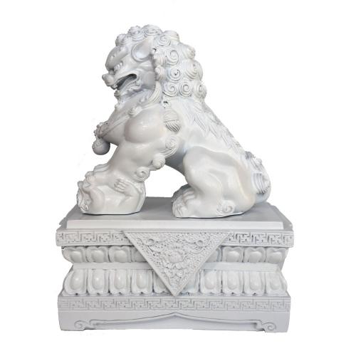 Feng Shui Import Pair Of 9 Inch White Foo Dogs