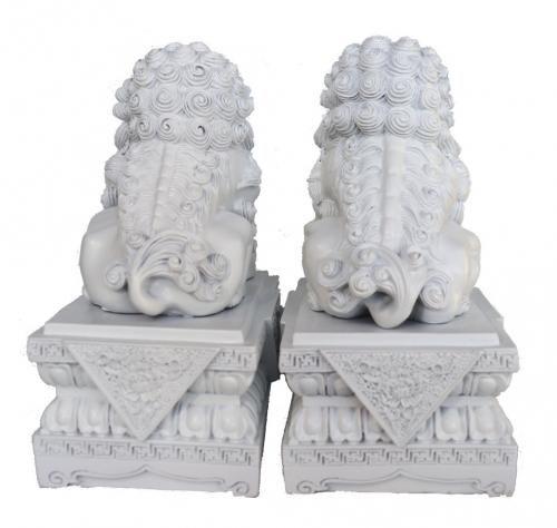 Feng Shui Import Pair Of 9 Inch White Foo Dogs