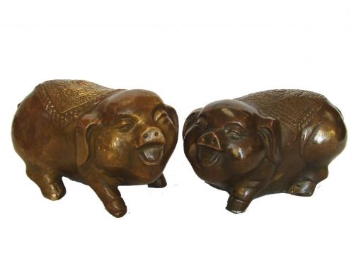 feng shui import Pair of Big Copper Pig Statue