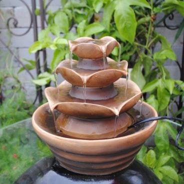 feng shui import Polyresin Flower Water Fountain