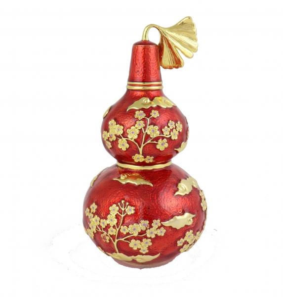 Feng Shui Import Red Wu Lou With Joyous Crane