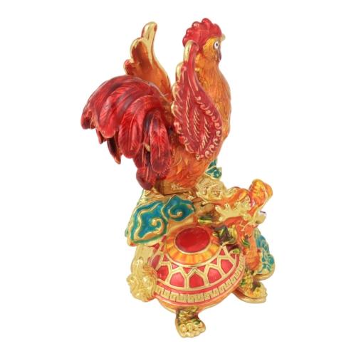 Feng Shui Import Rooster With Dragon Tortoise