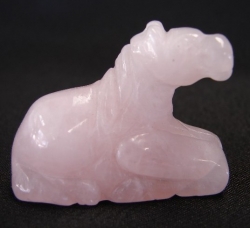 feng shui import Rose Quartz Horse Statue