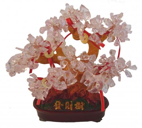 feng shui import Rose Quartz Tree with Coins