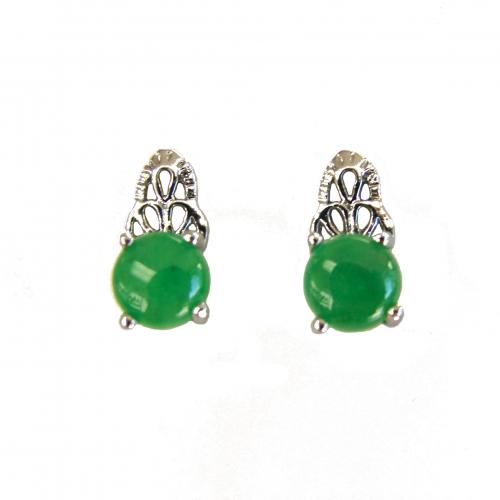 feng shui import Round Jade Stud Earrings