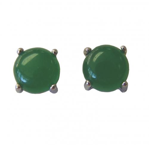 feng shui import Round Jade Stud Earrings