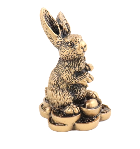 feng shui import Small Bronze Color Rabbit Statue