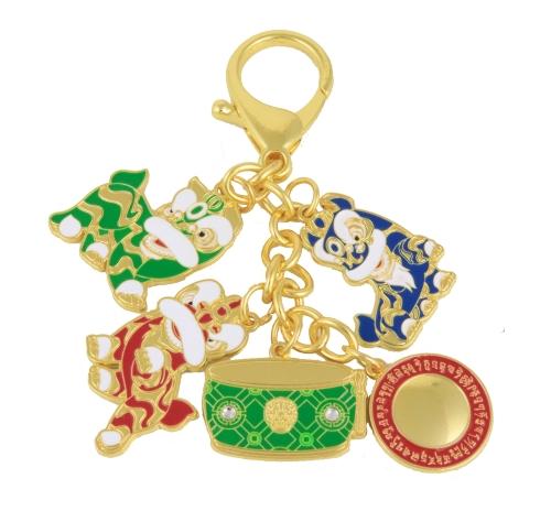 Feng Shui Import Trio Of Lions Amulet Keychain