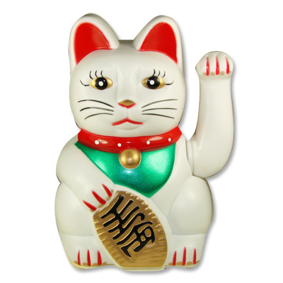 feng shui import White Lucky Cat Statue