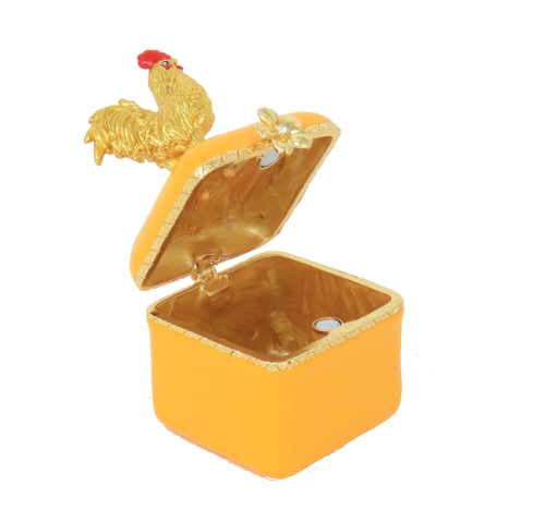 Feng Shui Import Gold Rooster Peach Blossom Treasure Box