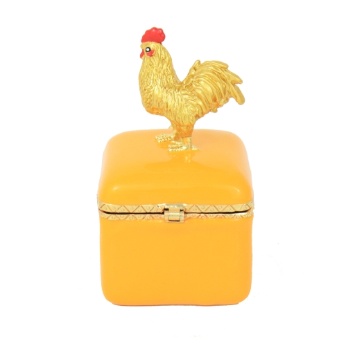 Feng Shui Import Gold Rooster Peach Blossom Treasure Box