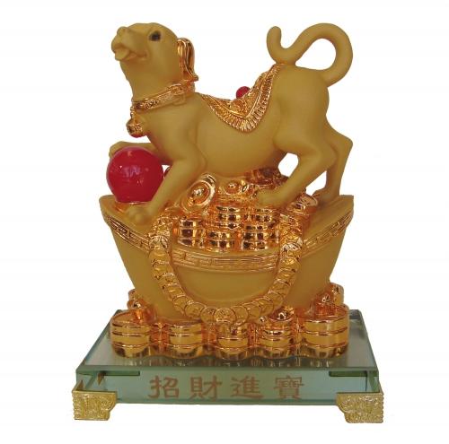 feng shui import Golden Dog Statue Stepping on Big Ingot