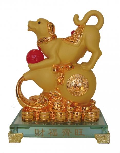 feng shui import Golden Dog Statue Stepping on Wu Lou
