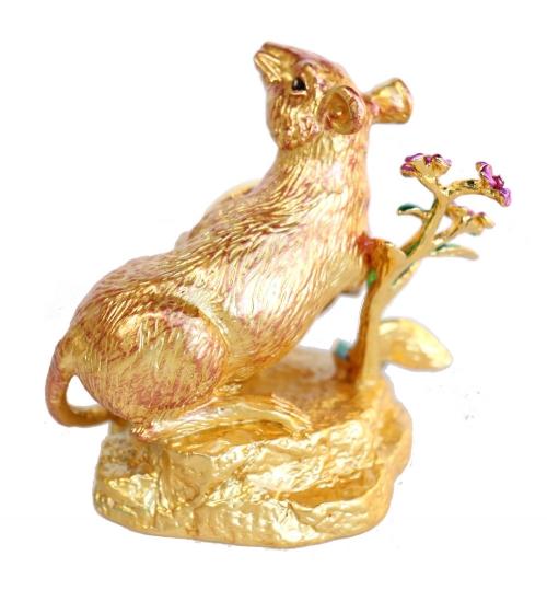 Feng Shui Import Golden Rat Holding Coin With Your Luck Has Arrived