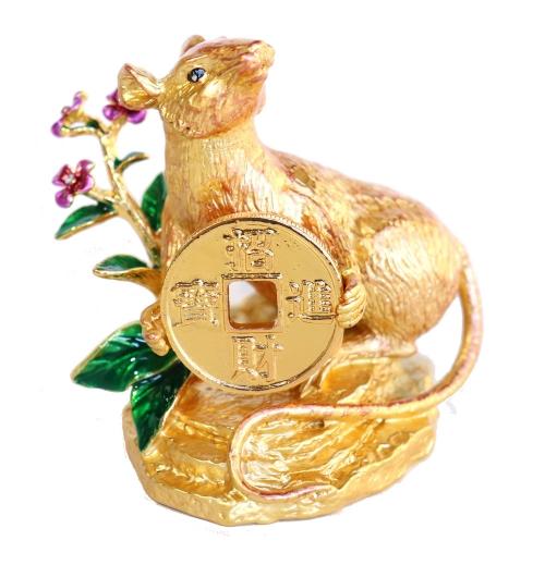 feng shui import Golden Rat Holding Coin with Your Luck Has Arrived