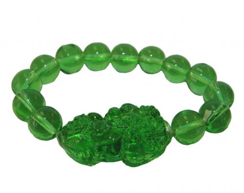feng shui import Green Liuli Bracelet with Big Pi Yao