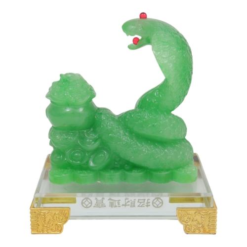 Feng Shui Import Green Money Bag Snake Statue For Wood Snake
