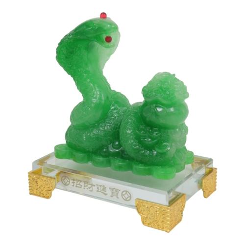 Feng Shui Import Green Money Bag Snake Statue For Wood Snake