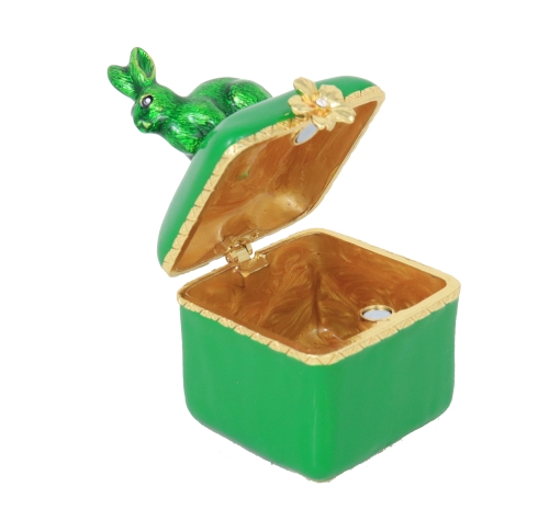 Feng Shui Import Green Rabbit Peach Blossom Treasure Box