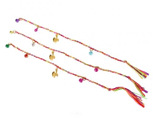 feng shui import Hand Braided Friendship String Bracelet w/ Jingle Bells and Axe Cham